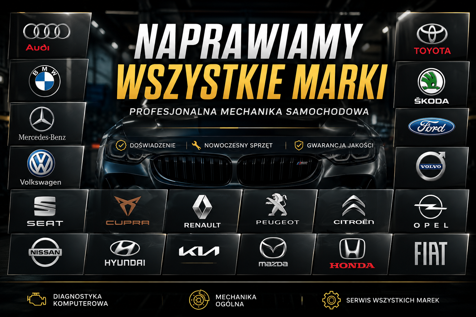 Naprawiamy wszystkie marki samochodów - Moto-Tech Mechanika Samochodowa Gorlice